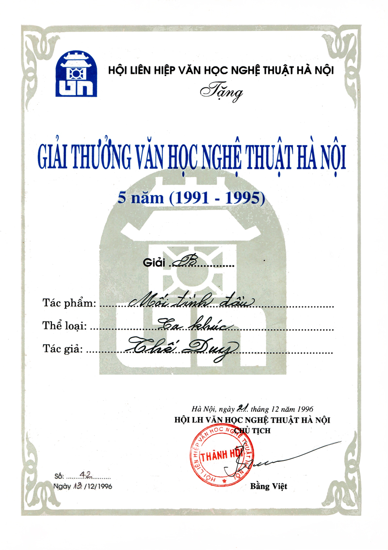 Âm nhạc — Old Street Gallery Giải thưởng âm nhạc Hà Nội 1996
