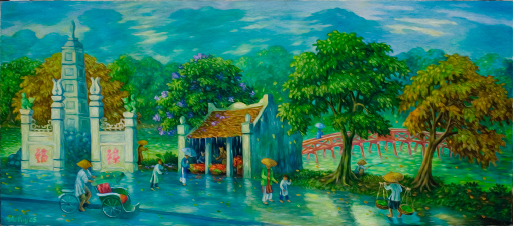 Hồ Hoàn Kiếm một ngày mưa